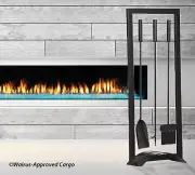CRATE & BARREL ARCH BLACK FIREPLACE TOOL SET – NIB – POKE, SCOOP, SWEEP IN STYLE