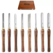 FESA Wood Turning Tools for Lathe-8 Pc HSS Wood Chisel Set-Professional Woodwork