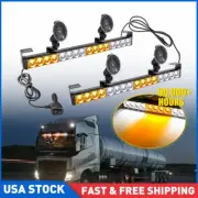 Amber/White Warning Hazard Windshield Light LED Traffic Advisor Emergency Strobe