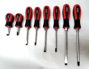 Chrome Vanadium 8 pc Go-Thru Though Handle Hex Bolster Screwdriver Set Magnetic