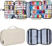[HUHYNN] Hair Accessories Organizer for Girls, Hair Accessories Storage Bag, Hair Bow Storage Organaizer for Girls with Multi-Compartments, Baby Hair Accessories Organizer for Travel (Beige)