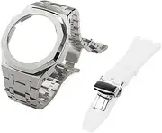 [Generic] Gen 5 Metal Watch Case Bezel Strap+Fluororubber Watch Band Combination Set，for GA2100 GA2110 GAB2100 GM2100 Mod Kit for Watch Full