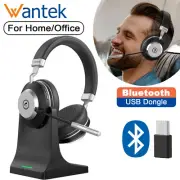 Bluetooth Work Headphone with USB Dongle Microphone Dock Wireless Gaming Headset