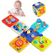 6-in-1 Learning Puzzle Cube Toy Colorful Detachable Educational Numbers Shapes