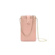 Woven Pattern Cell Phone Wallet Mini Crossbody Bags With Card Slot-Pink