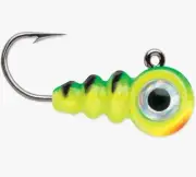 VMC Tungsten Larv Eye Jig 1/16 oz - Glow Fire Tiger - Pack of 2 Ice Fishing
