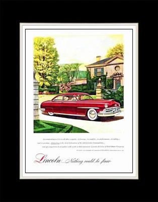 1950 Lincoln Cosmopolitan 6 Passenger Coupe - Matted for 11x14 Frame
