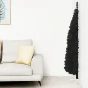 NNEVL Slim Artificial Half Christmas Tree with Stand Black 240 cm