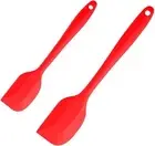 2 Pcs Heat Resistant Spatulas, Food Grade Silicone Rubber Spatula Set