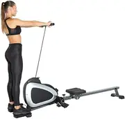 Bluetooth Magnetic Rower Rowing Machine with Extended Optional Full Body Exercises and Free App, 250 lbs Weight Capacity, for Gym Home