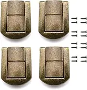 SDTC Tech 4-Pack Zinc Alloy Spring Toggle Latch Antique Bronze Rectangle Mini Hasp Clasp with Screws for Toolbox Suitcase Jewelry Box