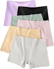 [XWSM] 6pcs Plus Size Middle Elderly Women's Boyshorts Underwear Soft Seniors Ladies Panties Boxer Briefs Cotton Sports Shorts Undies (Color : 6pcs, Size : XL/X-Large)