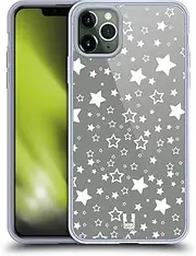 Head Case Designs Stars Silver Holiday Collection Gel Case [Military Grade Protection] Compatible with Apple iPhone 11 Pro Max