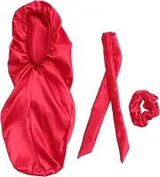 FRCOLOR 3pcs Satin Bonnet for Women Elastic Band Night Sleeping Caps Caps for Curly Hair Comfortable Bonnet for Bedtime Use