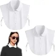 [vcsjw] 2 pieces women's collar insert women, collar insert women, collar insert women, fake collar detachable collar removable half shirt blouse women's blouse collar insert, blouse collar for suit (white),