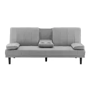 Bonita Pintuck 3-Seater Modern Facbric Sofa Bed - Light Grey - Light Grey