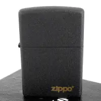 在飛比找Yahoo奇摩購物中心優惠-ZIPPO 美系~Black Crackle黑裂紋LOGO字