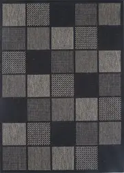 Patterna Grey Square Shape Patterned Ikat Rug
