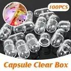 100pcs Transparent Capsule Shell Plastic Empty Storage Box DIY Filling Case AU