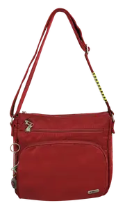 FIB Mens Crossbody Bag Satchel Adjustable Shoulder Strap Travel - Burgundy