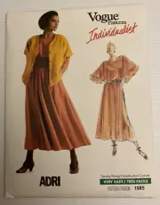 Vogue 1985 Vintage 80s Sewing Pattern SZ:8 ADRI Jacket Skirt Top Individualistic
