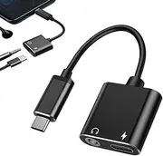 USB C to Aux Adapter - Fast Charging Audio Dongle, USB C to 3.5mm Jack Converter | High-Fidelity Sound, Cable Cord for Tablets, Phones, Laptops, Compatible with Samsungg, iPadd, and Pixell