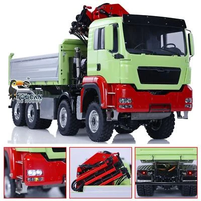 LESU 1/14 8X8 RC Hydraulic 3-Way Dump Truck for PL18EV Crane Dumper Car Sound