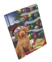 Christmas Chesapeake Bay Retriever Dog Presents Woven Throw Sherpa Blanket T16