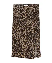 leopard-print wool midi skirt IT36 Black