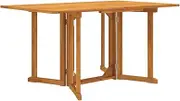 vidaXL Solid Teak Wood Folding Butterfly Garden Table - Versatile Outdoor Dining Furniture with Sturdy Tabletop and Foldable Design for Space Saving