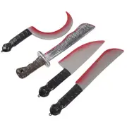 4 Pcs Toy Axe Halloween Fangs Blood Knife Props Prank Child