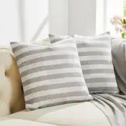 Grey Decorative Throw Pillow Covers,Pack of 2 Throw Pillows 18x18 inch Boho