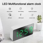 Digital LED Desk Alarm Clock USB Snooze Mirror Alarm Clock For Bedroom Office US