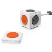 Grey PowerCube 4 Socket Mountable Power Board w/1.5m Cord/2 USB Charger/Remote