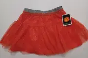 Tutu Glitter Mesh Skirt Orange Sz 4-5 Girls NWT Lined Cosplay Halloween Dress-up