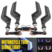 4X Motorcycle LED Turn Signals Daytime Running Light Blinker Lights Amber Blue D
