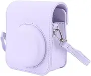 Camera Case for Mini 12, PU Leather Camera Case with Adjustable Shoulder Strap, Camera Protective Case Camera Bag for Fujifilm Mini 12 (Purple)