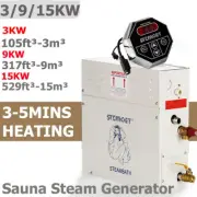 3-15KW Steam Generator Shower Sauna Bath Home Spa & ST-135 Controller Humidifier