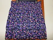 BEULAH NWT Above Knee Ruffled/Tiered Purple Floral Pull-On Skirt - Size L Jr?