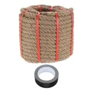 0.8 Inch x 98ft Heavy Thick Natural Jute Rope Twine Rope with Black Tape