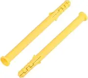 Wall Plugs， 25pcs 6mm x 80mm Plastic Expansion Pipe Column Concrete Anchor Wall Yellow for Home Garden DIY Application