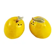 2pc Urban 5.5cm Ceramic Lemon Salt & Pepper Shaker Condiment Dispenser Yellow