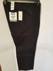DOCKERS Signature Khaki Classic Fit Flat Front Black Dress Pants Size 38x32 NWT