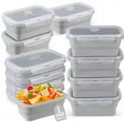 8-Pack 500ml/17oz Collapsible Food Storage Containers With Airtight Silicone Lid