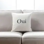 Oui Text On White With Polyester Insert Pillow
