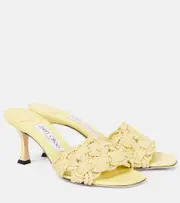 [Jimmy Choo] Jimmy Choo Chara 70 woven raffia mules AU 6 yellow