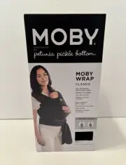 NIB MOBY Petunia Pickle Bottom Classic Wrap Black Terrazzo Print 100% Cotton