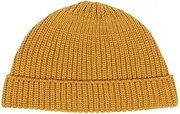 [YUN MENG] Knit Hat Short Paragraph Unisex Solid Color Any Size Head Comfortably (Color : Yellow, Size : 54-60cm)