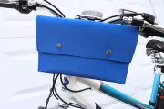 blue SMALL bicycle bike handlebar bag PVC-coated polyester vintage cruiser style