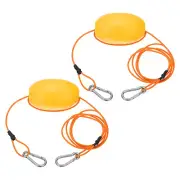 7FT Float Rope Tow Line, 2 Set Heavy Duty Buoy Ball Float Leash Orange